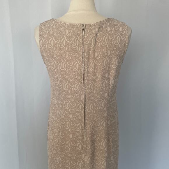 Dress Jacket 2 Piece Set Size 12 Petite 12P Beige Tan Minimal Monochromatic - Picture 3 of 16
